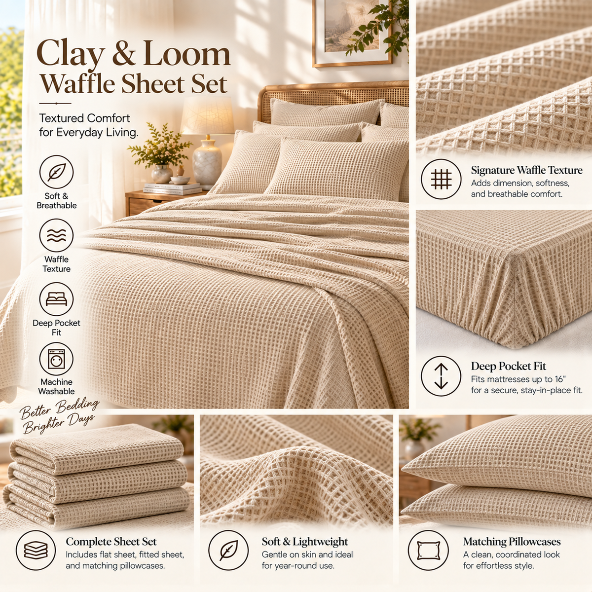 Clay & Loom Waffle Sheet Set