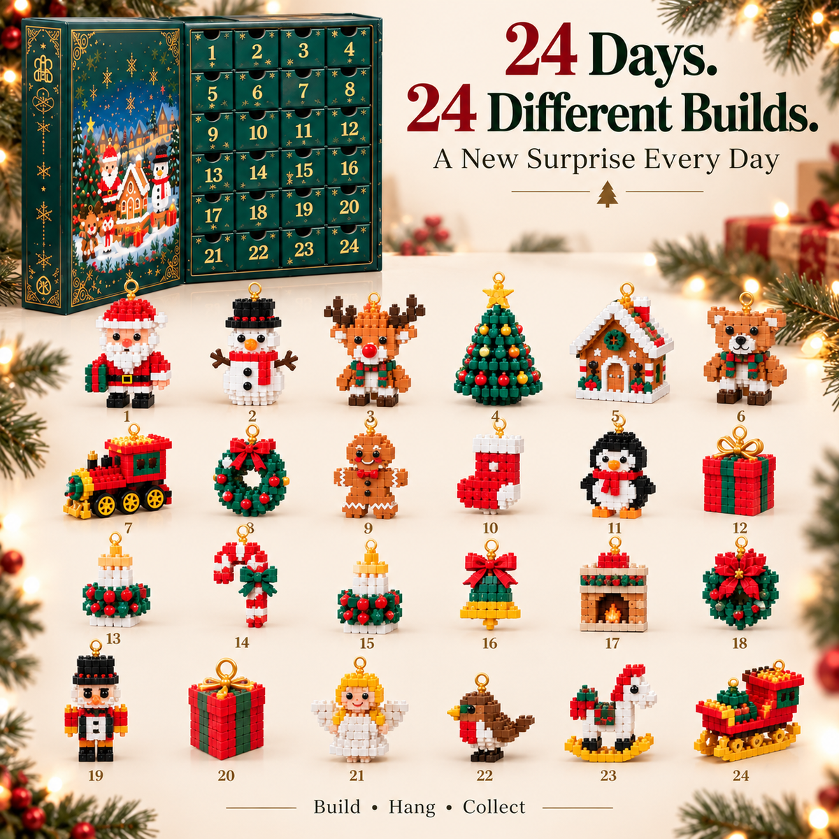🎅🔥LAST DAY 70% OFF ✨ Christmas Countdown Brick Building Advent Calendar For Families