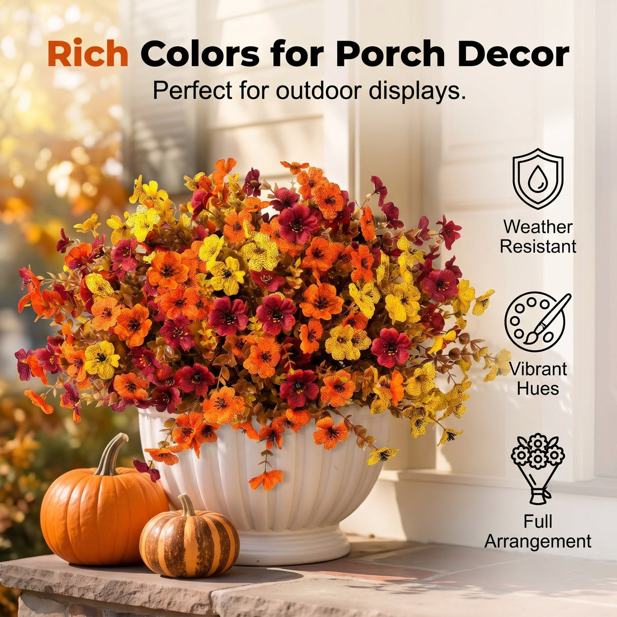 💥Hot Sale 70% Off 🍂 Autumn Violet Silk Flower Bouquet — 12 Pieces