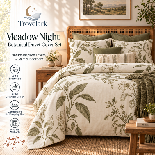 Meadow Night Botanical Duvet Cover Set