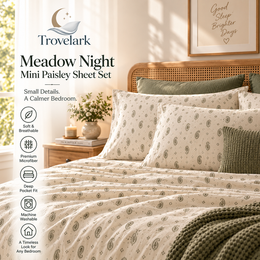 Meadow Night Mini Paisley Sheet Set