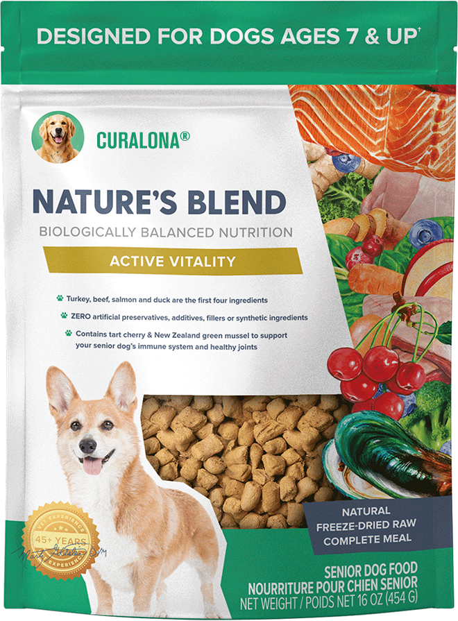 🔥Curalona Nature's Blend Active Vitality Freeze-⭐Dried Senior Dog Food