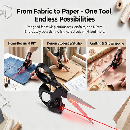 Last Day: 70% OFF! Laser Guided Scissors for Sewing, Crafts & DIY