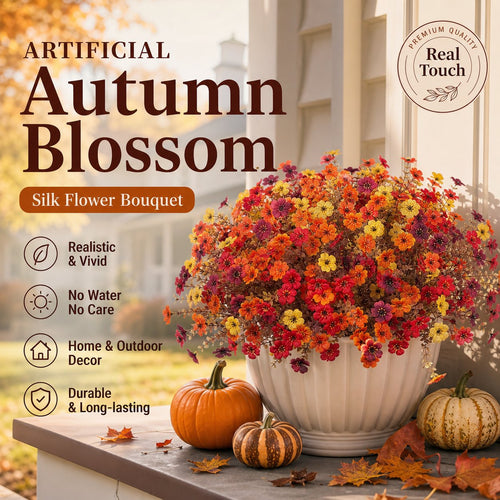 💥Hot Sale 70% Off 🍂 Autumn Violet Silk Flower Bouquet — 12 Pieces