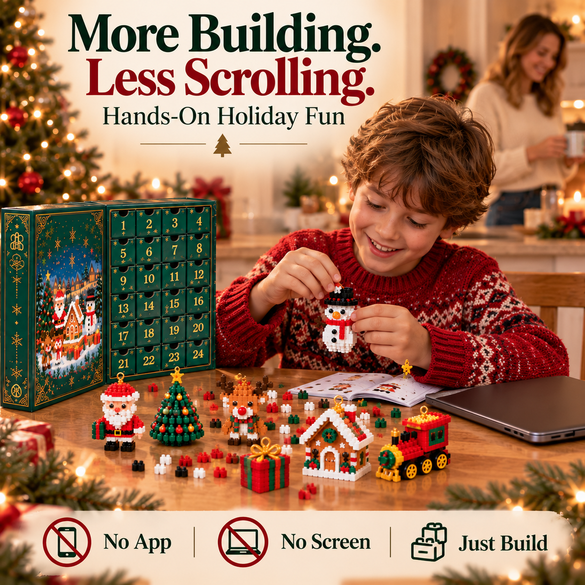 🎅🔥LAST DAY 70% OFF ✨ Christmas Countdown Brick Building Advent Calendar For Families