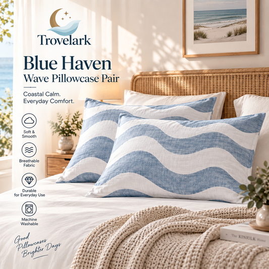 Blue Haven Wave Pillowcase Pair