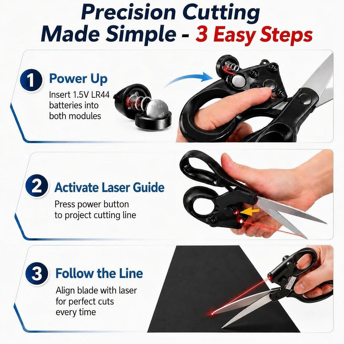 Last Day: 70% OFF! Laser Guided Scissors for Sewing, Crafts & DIY