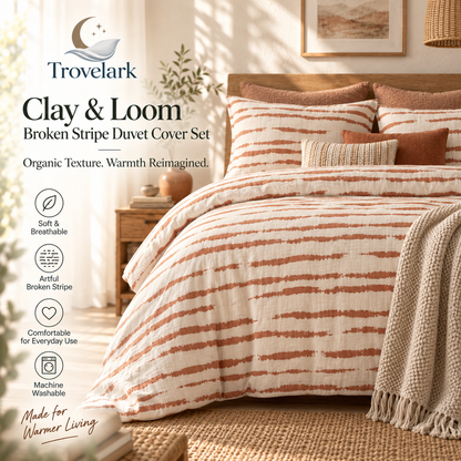 Clay & Loom Broken Stripe Duvet Cover Set