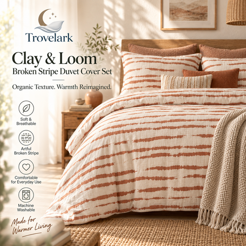 Clay & Loom Broken Stripe Duvet Cover Set