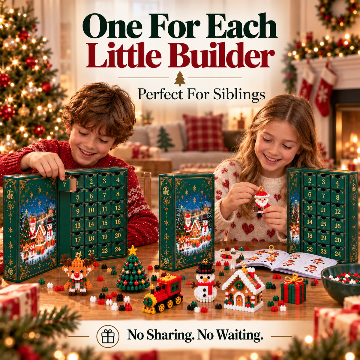 🎅🔥LAST DAY 70% OFF ✨ Christmas Countdown Brick Building Advent Calendar For Families