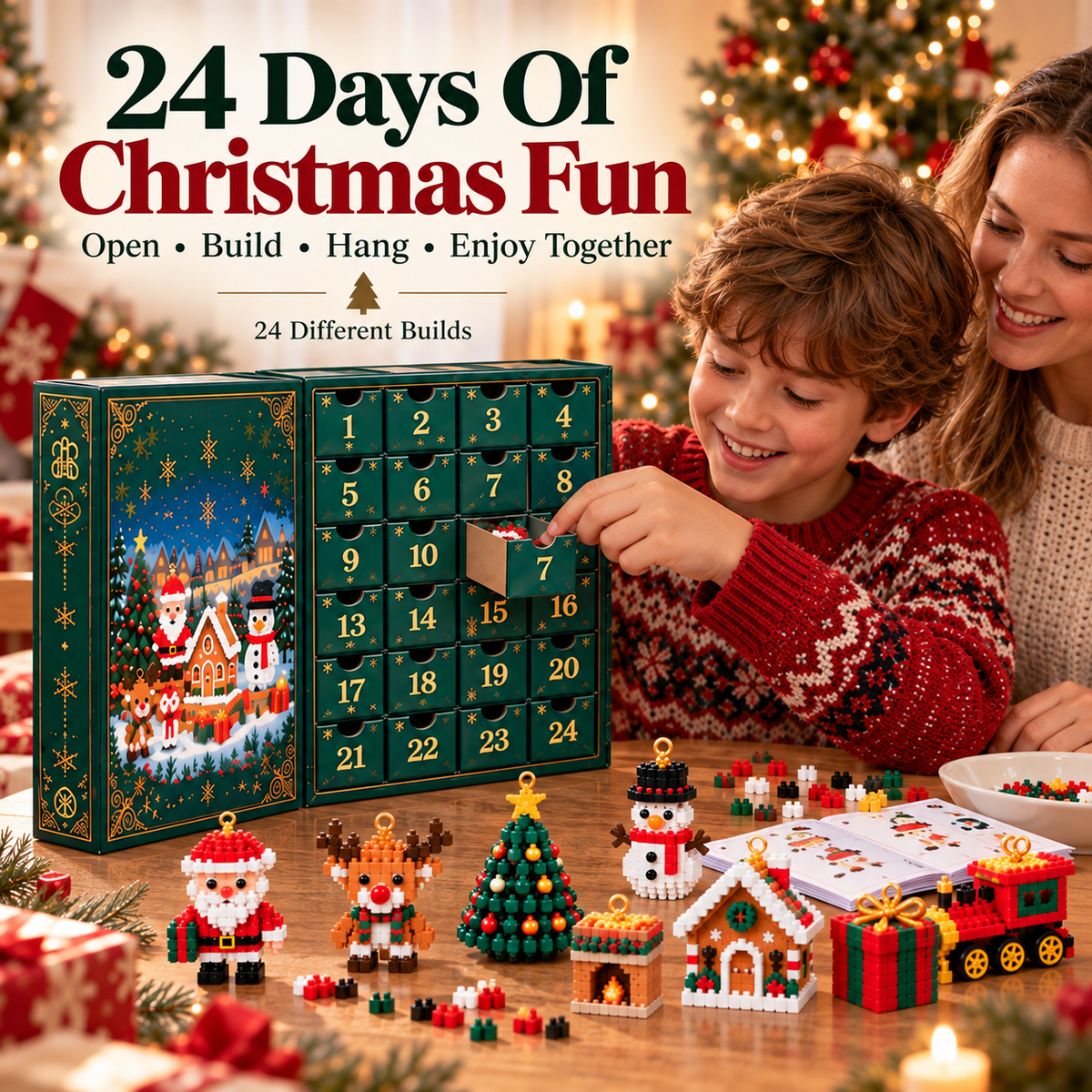 🎅🔥LAST DAY 70% OFF ✨ Christmas Countdown Brick Building Advent Calendar For Families