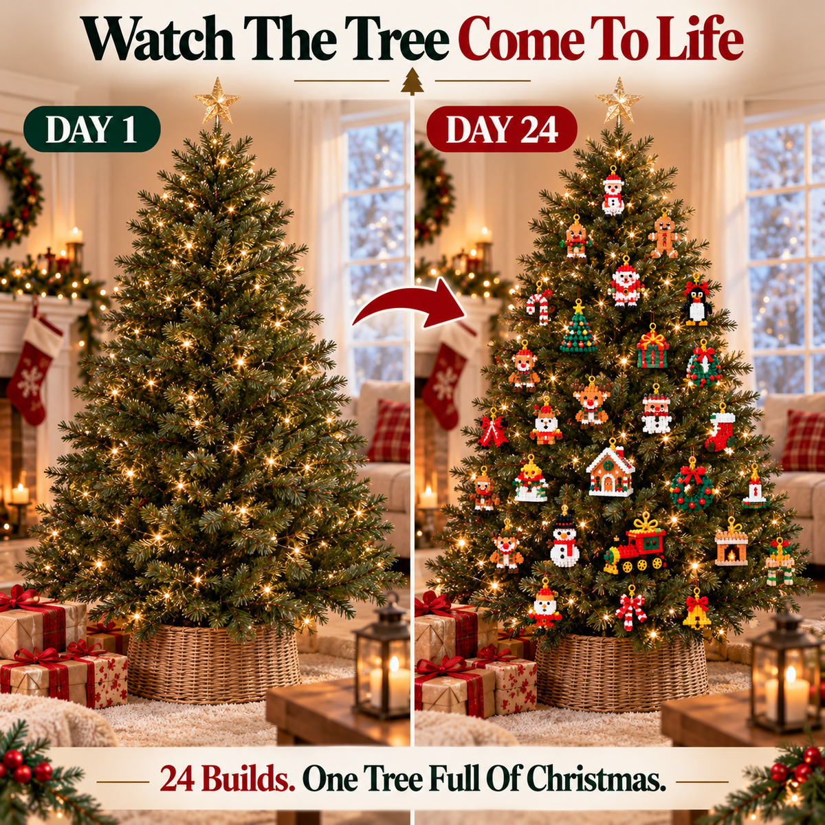 🎅🔥LAST DAY 70% OFF ✨ Christmas Countdown Brick Building Advent Calendar For Families