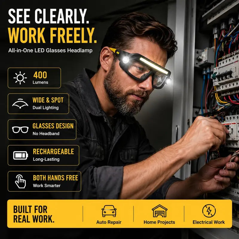 Final Day: 70% OFF | Hands-Free LED Light Glasses