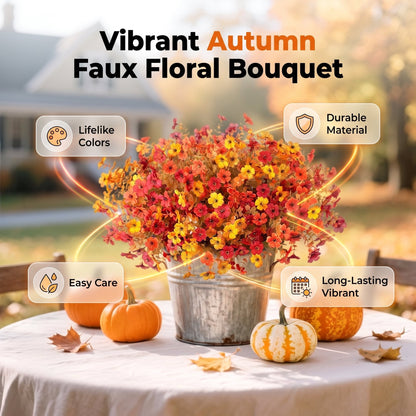 💥Hot Sale 70% Off 🍂 Autumn Violet Silk Flower Bouquet — 12 Pieces