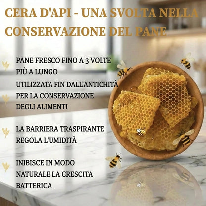 Sacchetti per il pane in cera d'api e 100% cotone — Premium