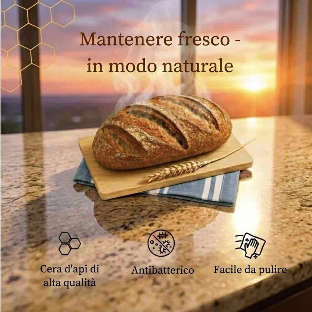 Sacchetti per il pane in cera d'api e 100% cotone — Premium
