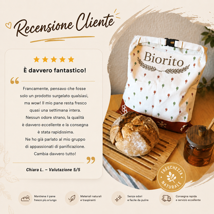 Sacchetti per il pane in cera d'api e 100% cotone — Premium