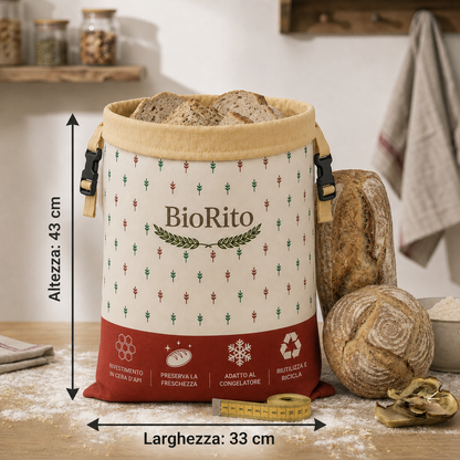 Sacchetti per il pane in cera d'api e 100% cotone — Premium