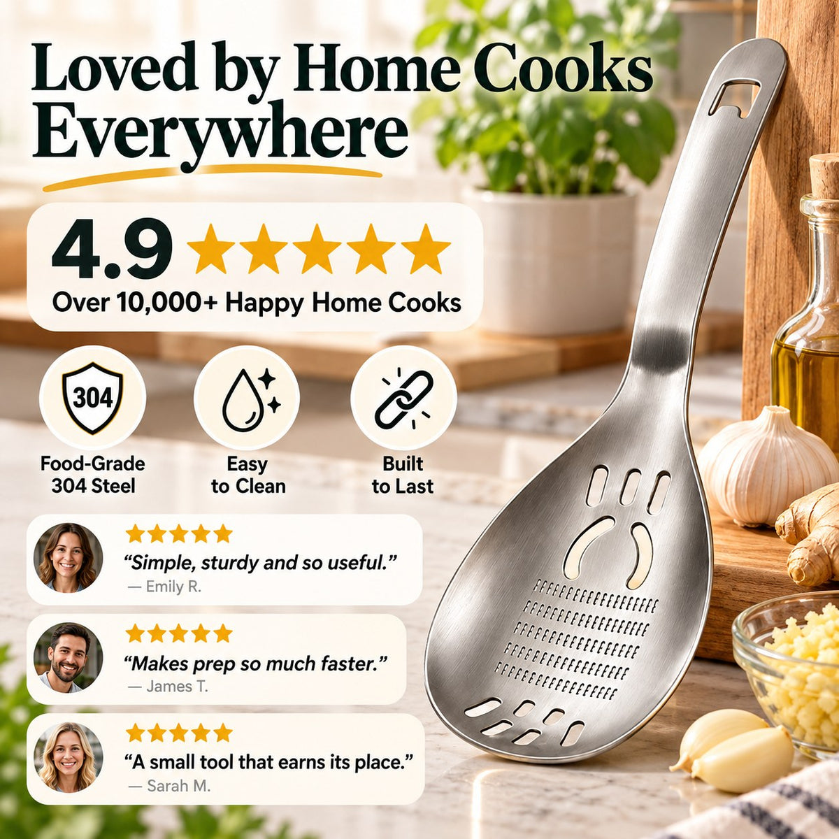 Last Day: 70% OFF! 5-in-1 Stainless Steel Multifunction Cooking Spoon