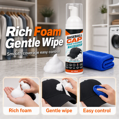 Last Day 49% OFF🔥 | Cap Foam Cleaner – No Rinse, No Sweat Stains
