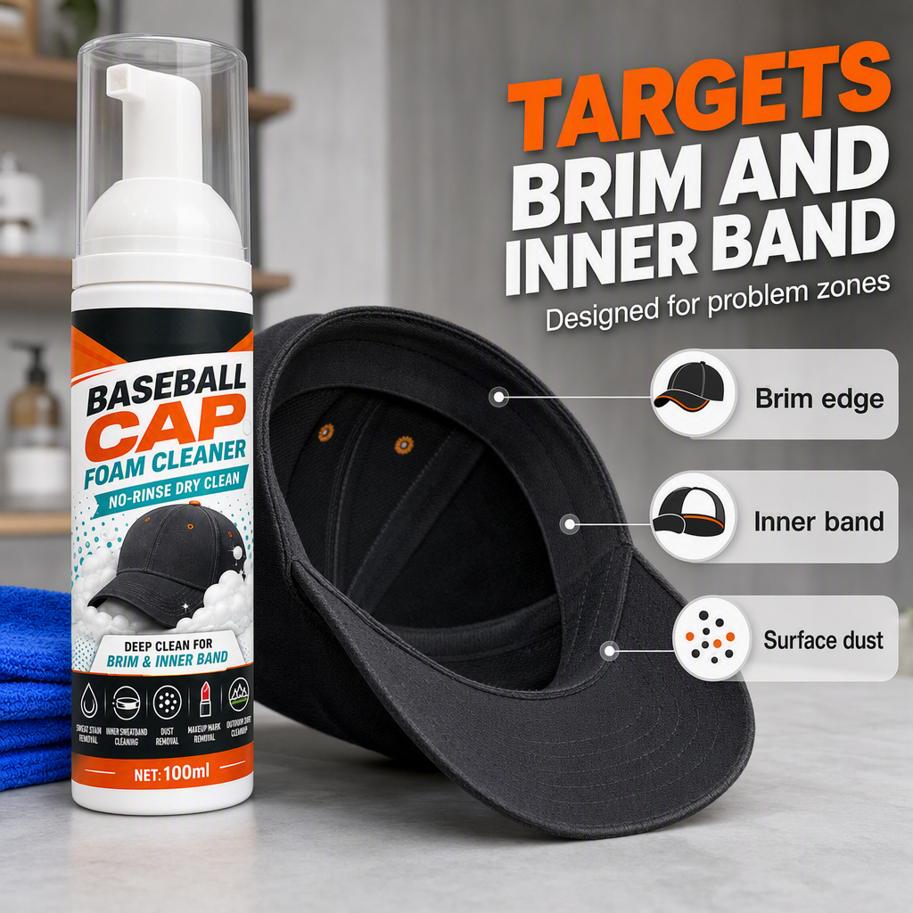 Last Day 49% OFF🔥 | Cap Foam Cleaner – No Rinse, No Sweat Stains
