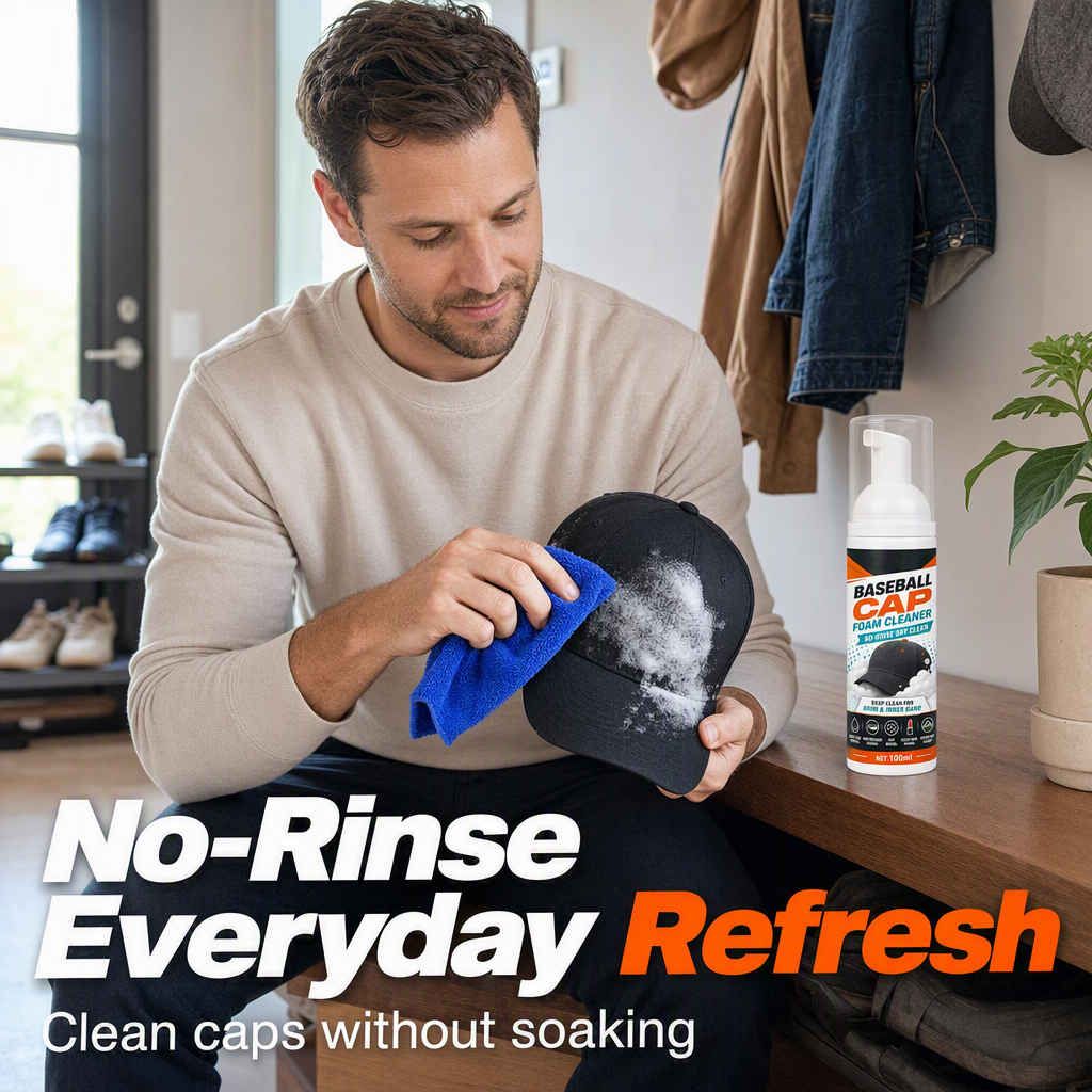 Last Day 49% OFF🔥 | Cap Foam Cleaner – No Rinse, No Sweat Stains